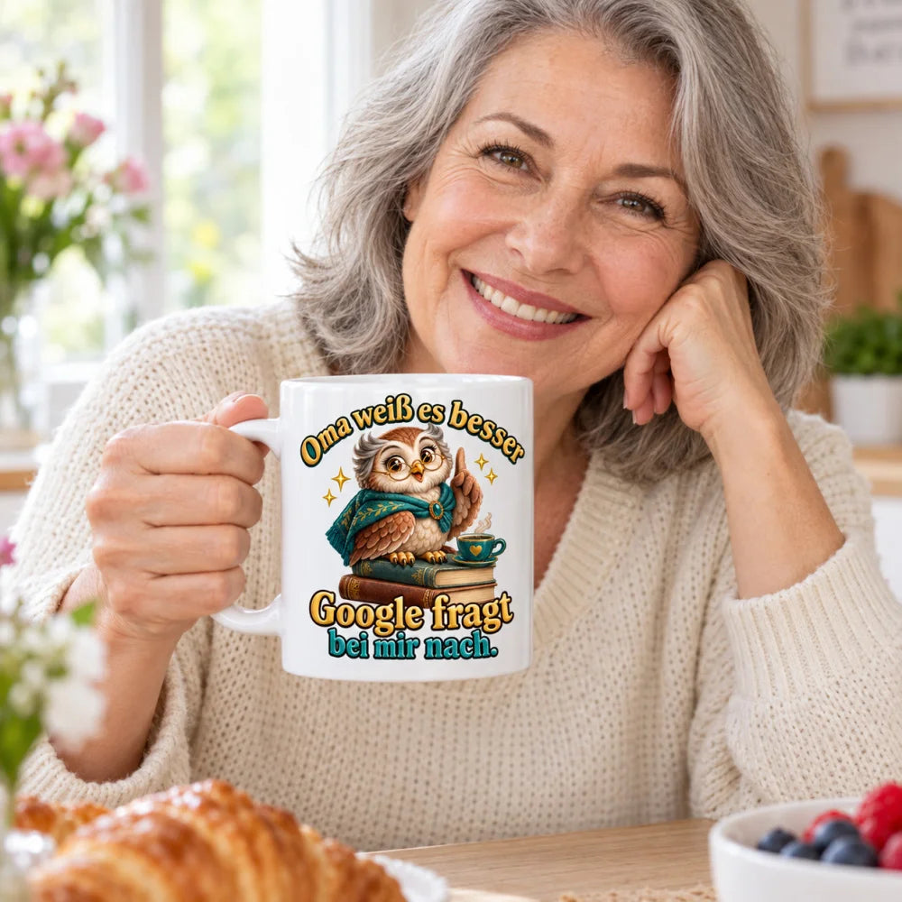 WS-Trend Eulenoma Tasse Keramik 330 ml Geschenk für Oma zum Geburtstag - WS-Trend.de