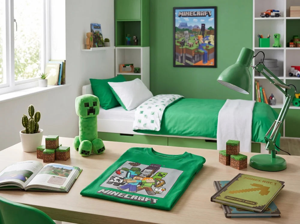 Minecraft Gamer Creeper Kinder T-Shirt Kurzarm Shirt Gr. 116-146 100% Baumwolle - WS-Trend.de