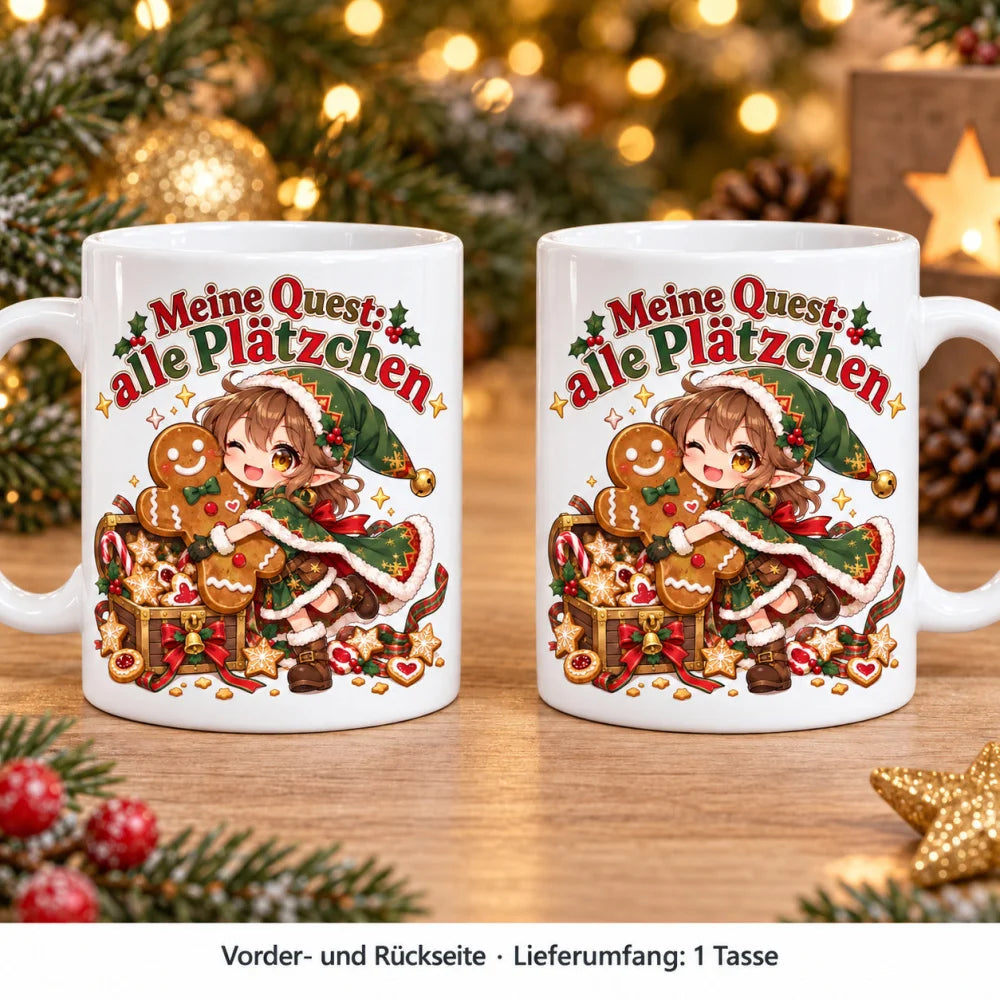 WS-Trend Plätzchen-Quest Anime Tasse Keramik 330 ml Weihnachtsgeschenk - WS-Trend.de