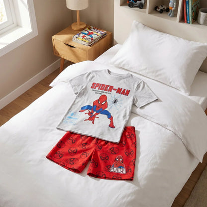 Marvel Spiderman Kinder kurz Pyjama Schlafanzug Shirt Shorts Gr. 98 bis 128 - WS-Trend.de