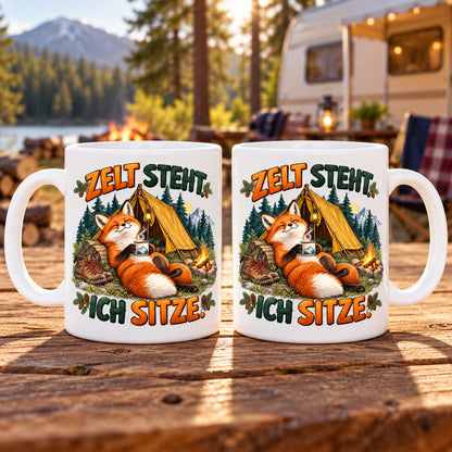 Camping Tasse Spruch Keramik 330 ml Geschenk Camper Wohnmobil Urlauber