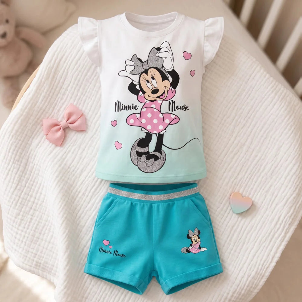 Disney Minnie Maus Mädchen Baby 2 tlg Set Shirt plus Shorts Gr 62 100% Baumwo... - WS-Trend.de