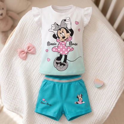 Disney Minnie Maus Mädchen Baby 2 tlg Set Shirt plus Shorts Gr 62 100% Baumwo... - WS-Trend.de