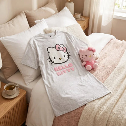 Schlafanzug Hello Kitty Classic Damen kurzarm Schlafshirt Shirt Nachtshirt Gr S-XL - WS-Trend.de