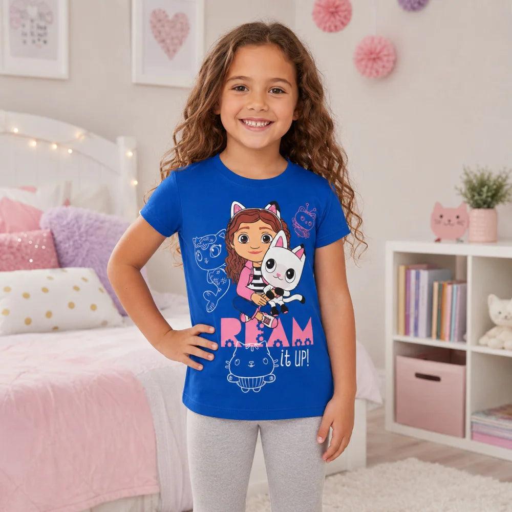Print-Shirt Gabby’s Dollhouse Netflix Gabbys Mädchen Kinder T-Shirt Shirt 100% Baumwolle - WS-Trend.de