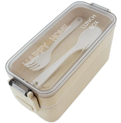 Lunchbox WS-Trend 3-teiliges Kinder-Lunch-Set – Brotdose 750 ml Doppel-Fächer Besteck - WS-Trend.de