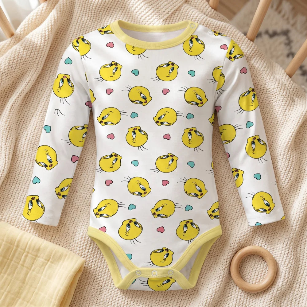 Strampler LOONEY TUNES Tweety Baby Langarmbody Gr. 86–92 Weiß - WS-Trend.de
