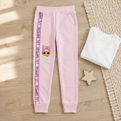 LOL Surprise Kinder Jogginghose Hose Freizeithose Mädchen Grau Rosa Gr. 104-110 - WS-Trend.de