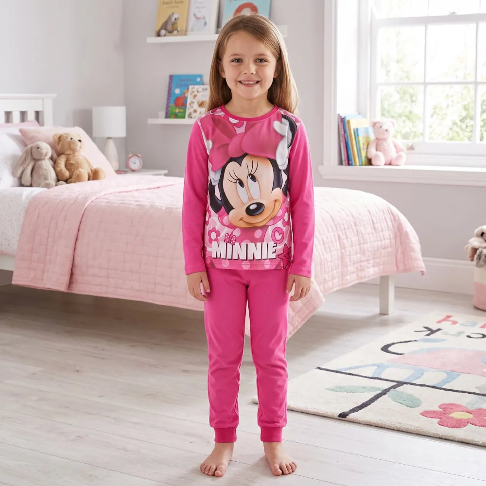 Schlafanzug Disney Minnie Maus Kinder Pyjama lang - WS-Trend.de