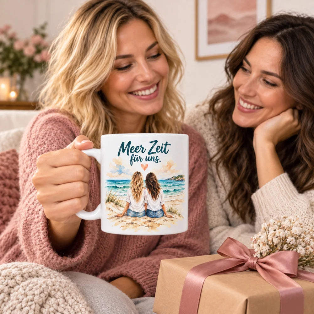Beste Freundin Tasse mit Spruch – Aquarell Geschenk aus Keramik 330 ml - WS-Trend.de