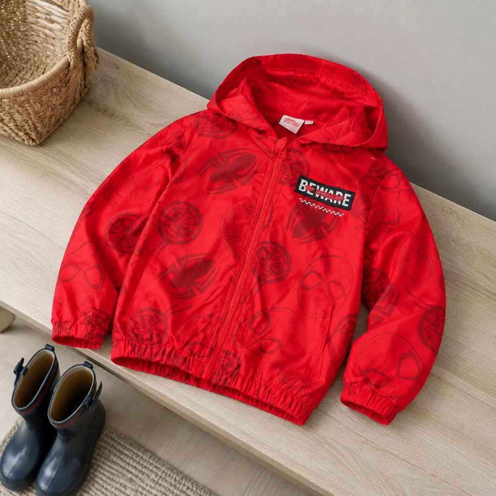Marvel Spiderman Kinder Herbstjacke Jungen Jacke mit Kapuze Fleece - WS-Trend.de