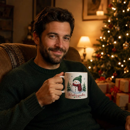 Schneemann Weihnachtstasse - Geschenk zu Weihnachten - weiß mit Spruch - WS-Trend.de
