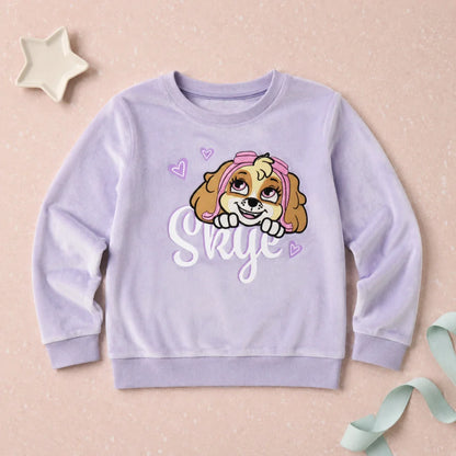 Sweater PAW PATROL Skye Kinder Mädchen Velour Pullover Pulli Gr. 98 - WS-Trend.de