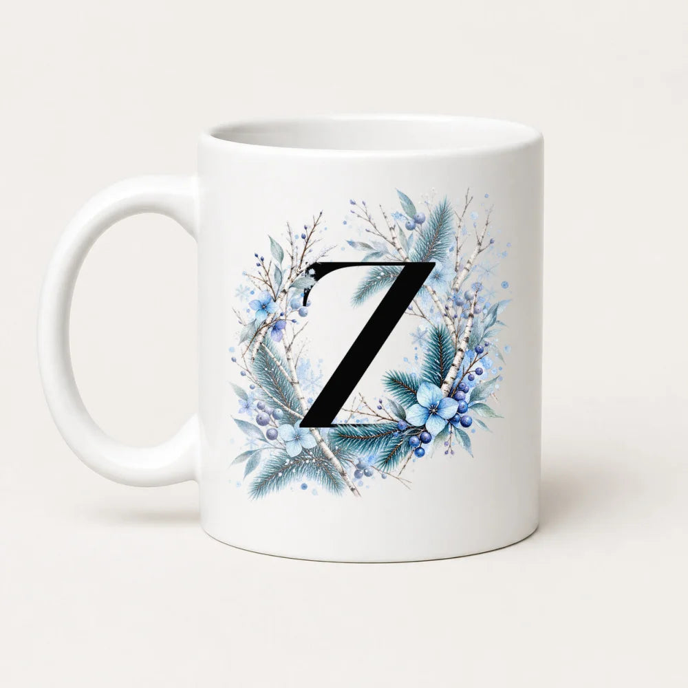 Winter Tasse A-Z Buchstaben 325 ml Keramik Geschenkidee personalisiert - WS-Trend.de