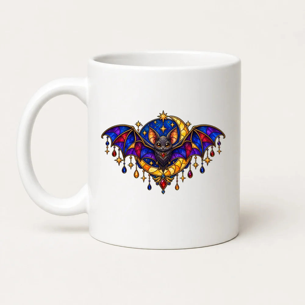 Halloween Tasse Fledermaus 325 ml Keramik Buntglas Geschenk - WS-Trend.de