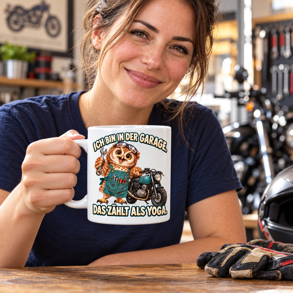 Motorrad Tasse Spruch Keramik 330ml Biker Geschenk beidseitig bedruckt
