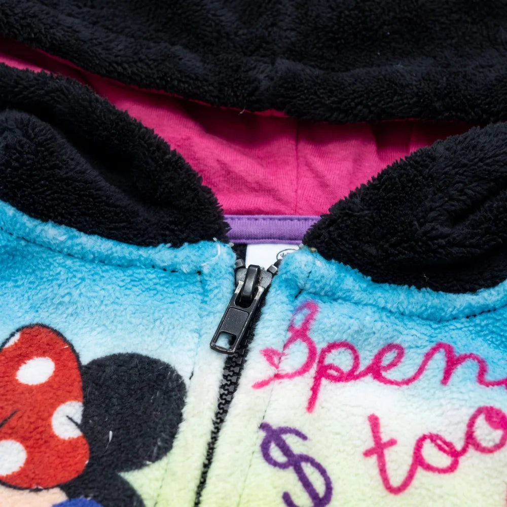 Disney Minnie Maus Kinder Coral-Fleece Kapuzenjacke Schwarz Gr. 98–128 - WS-Trend.de