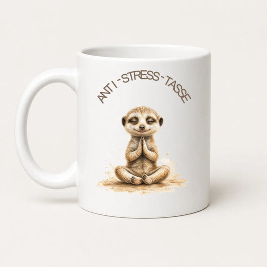 Anti-Stress-Tasse Erdmännchen Aquarell 325 ml Keramik Geschenk - WS-Trend.de