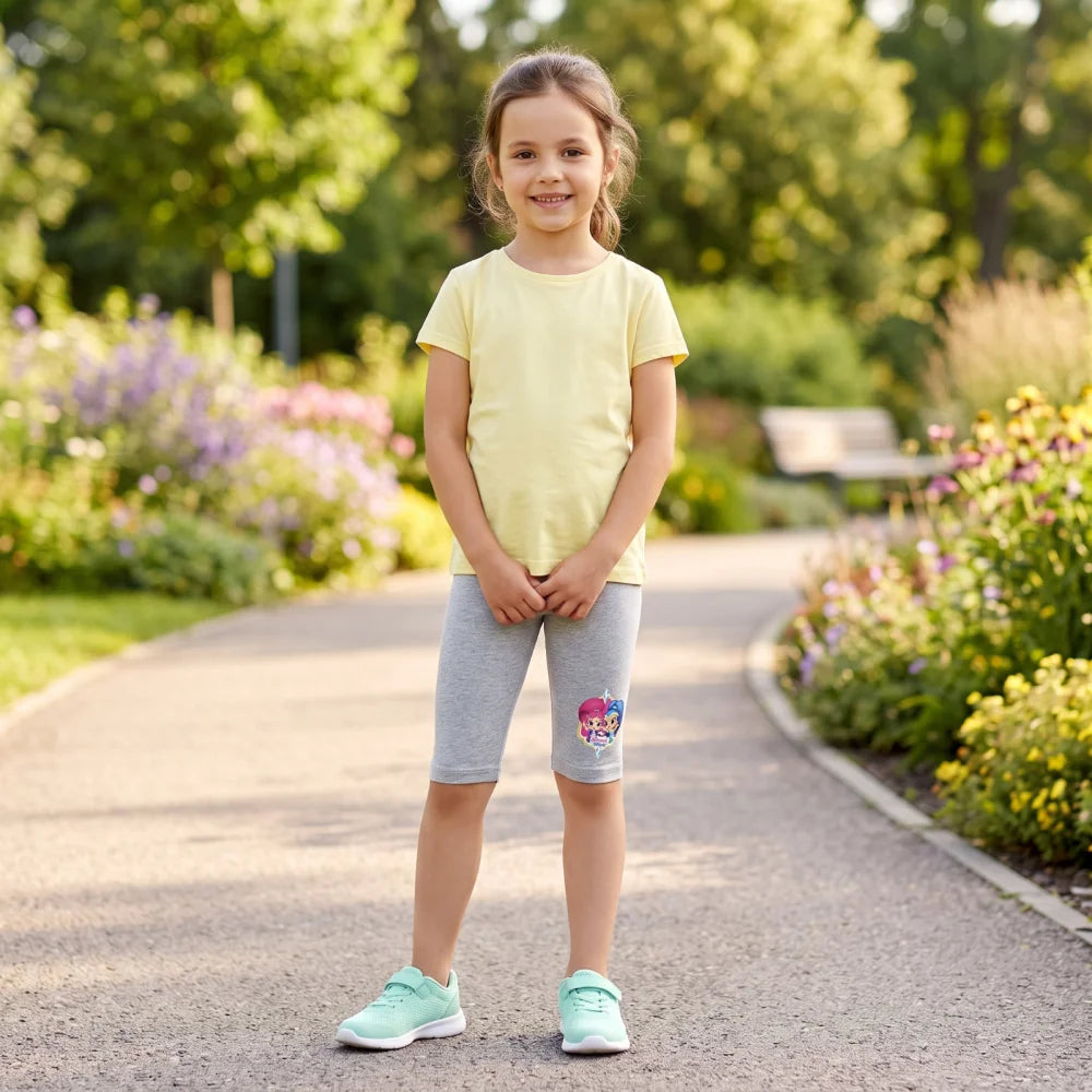 Leggings Kurz Kinder Shimmer and Shine Mädchen Blau Grau Pink 98 bis 128 - WS-Trend.de