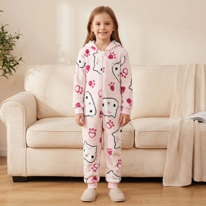 Gabbys Dollhouse Mädchen Coral-Fleece Einteiler Schlafanzug Gr. 98-128 - WS-Trend.de