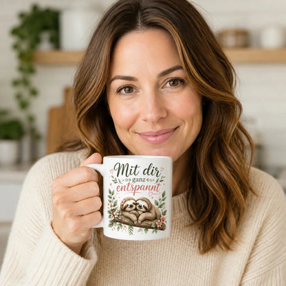 Faultier-Tasse mit Liebesspruch - Geschenk zum Valentinstag beidseitig - WS-Trend.de