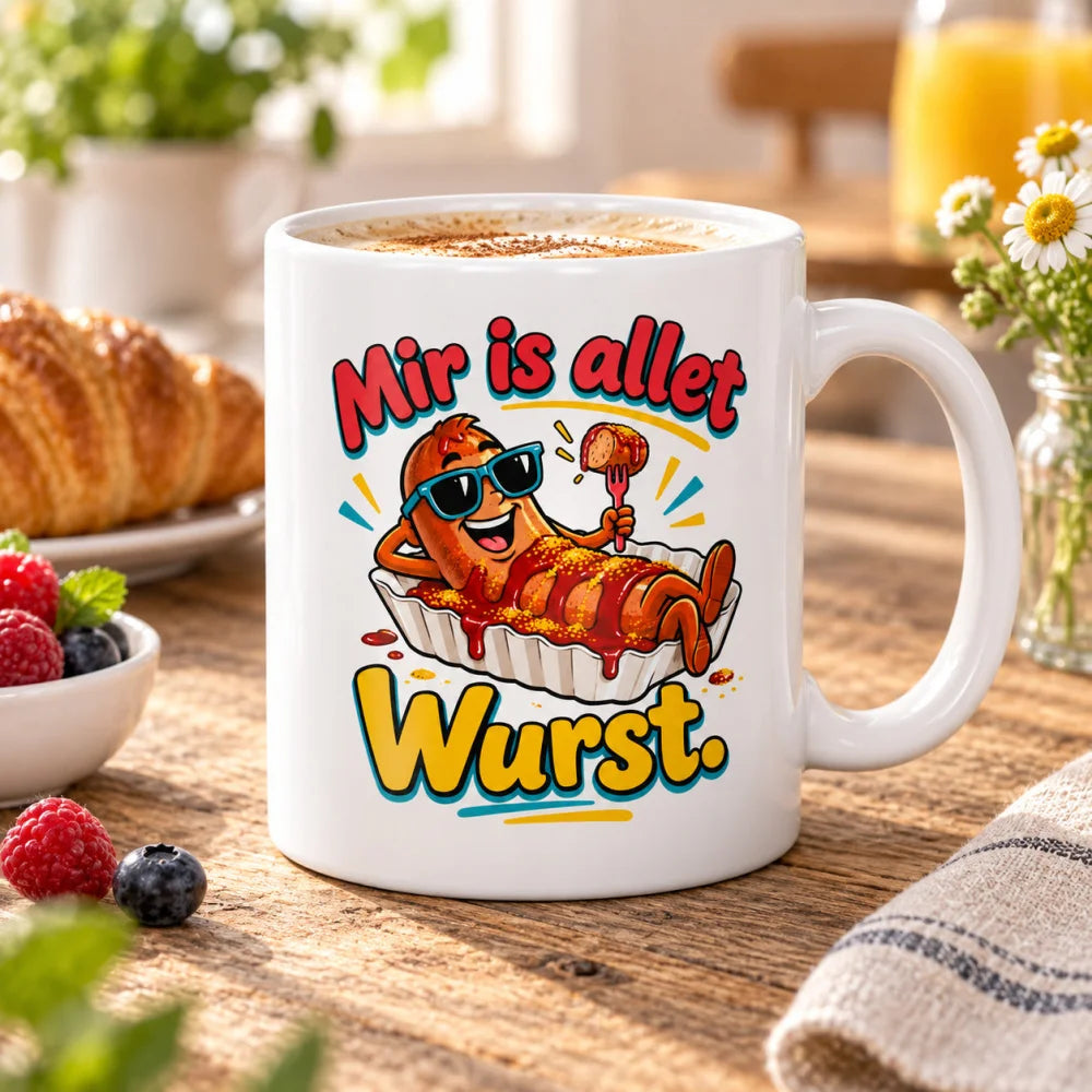 WS-Trend Currywurst Tasse lustiger Spruch Keramik 330 ml Geschenktasse - WS-Trend.de