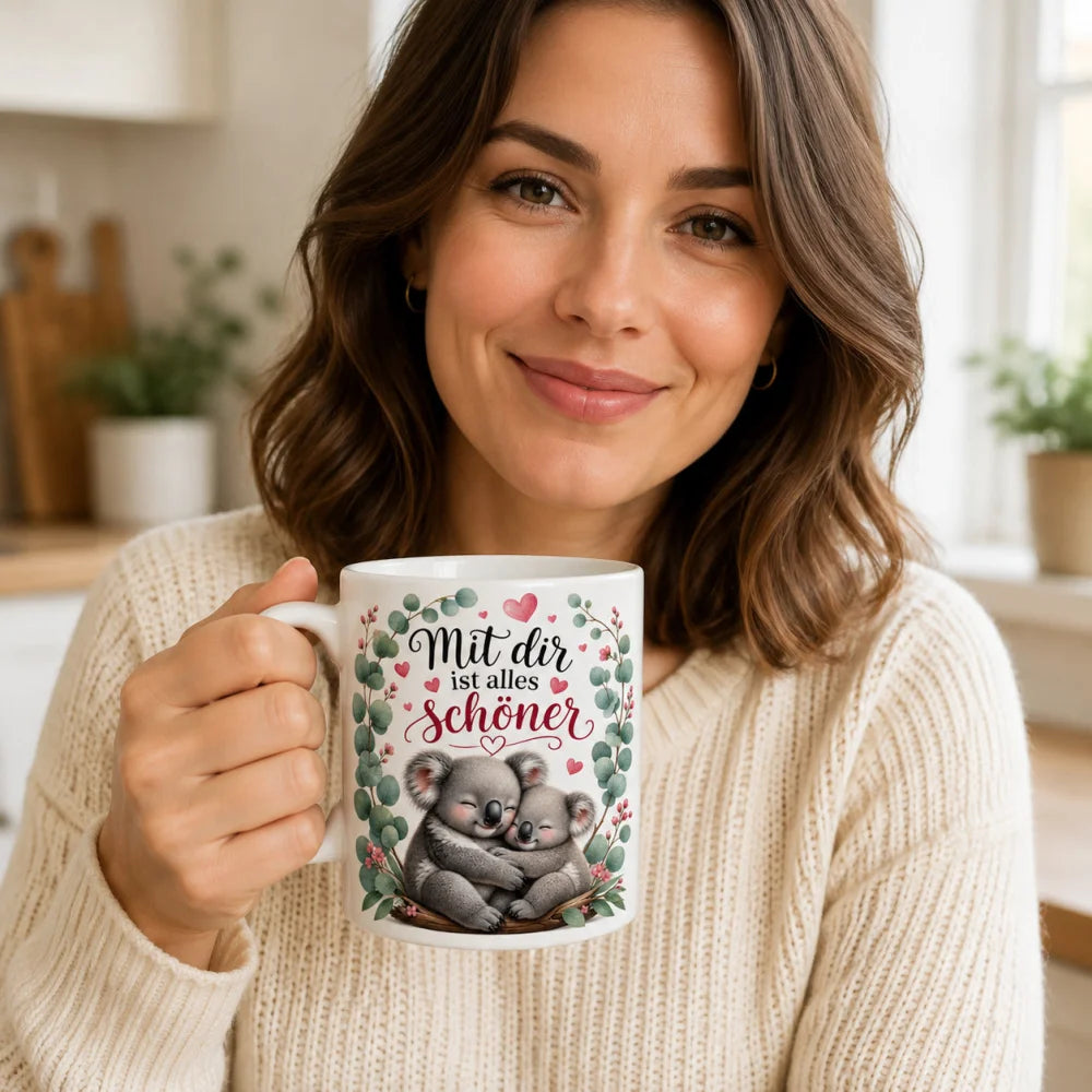 Koala-Tasse für Lieblingsmenschen - Geschenk zum Jahrestag weiß 330 ml - WS-Trend.de