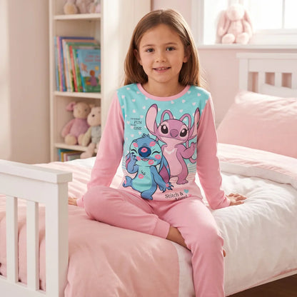 Disney Stitch Kinder Mädchen Schlafanzug Pyjama Shirt Hose Gr. 98-140 Baumwolle - WS-Trend.de