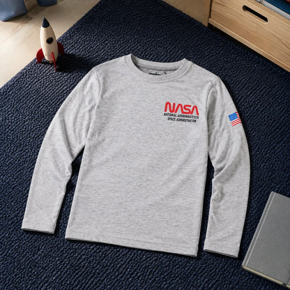Print-Shirt NASA Space Center Kinder Jungen langarm T-Shirt Langarmshirt - WS-Trend.de