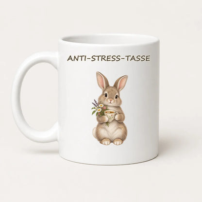 Anti-Stress-Tasse Kaninchen – Gouache Keramikbecher 325 ml - WS-Trend.de