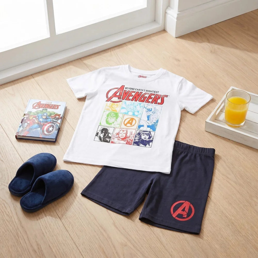 Marvel Avengers Kinder Schlafanzug Pyjama kurz Shirt Shorts Gr. 98-128 - WS-Trend.de