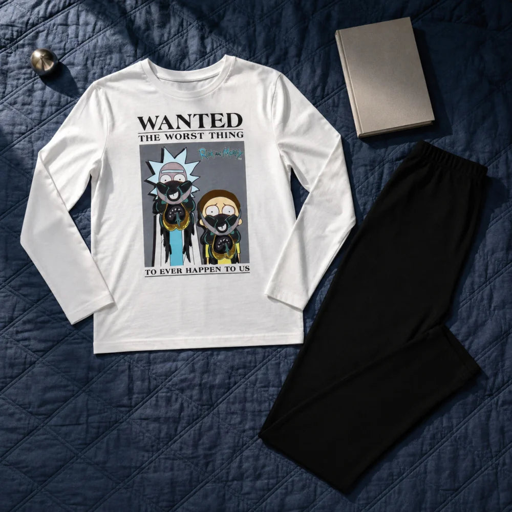 Schlafanzug Rick and Morty Kinder Jugend langarm Pyjama - WS-Trend.de
