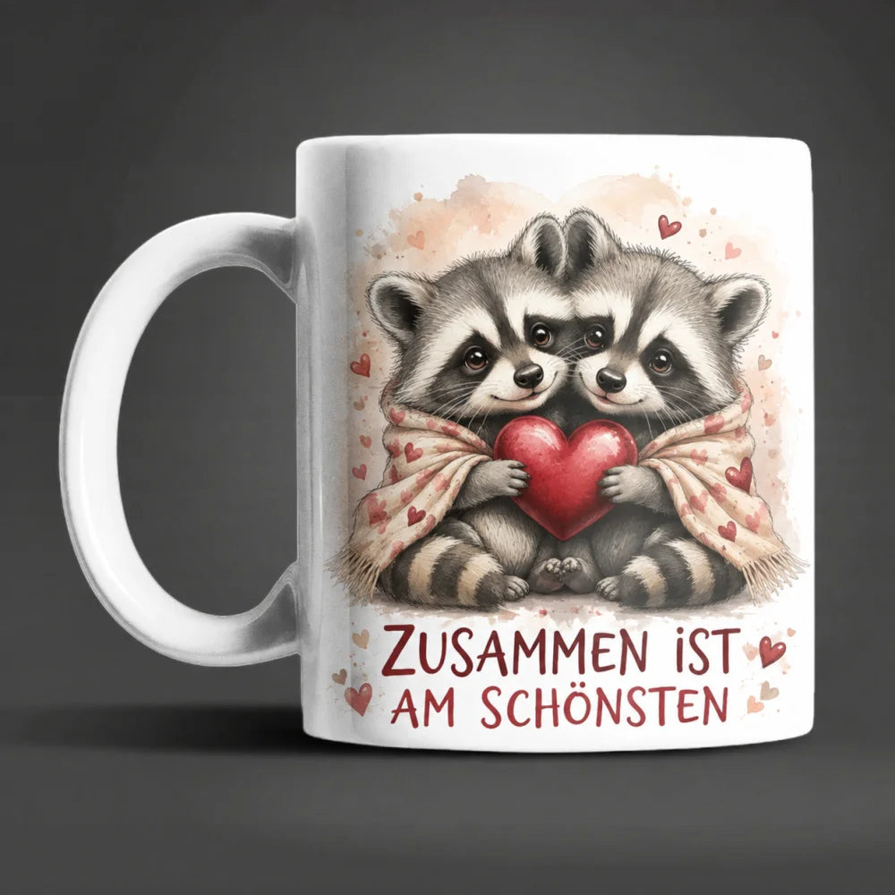 Liebestasse Tiermotiv - Kaffeetasse Geschenk fuer Partner 330 ml weiss - WS-Trend.de