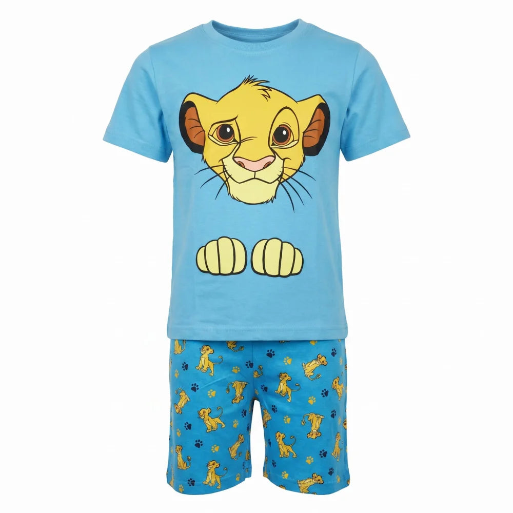 König der Löwen Simba Kinder kurzarm Schlafanzug Pyjama 98 -128 Baumwolle - WS-Trend.de