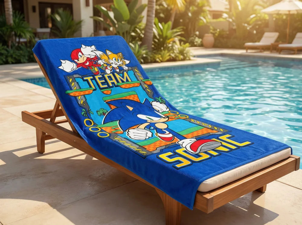 Sonic the Hedgehog Handtuch Badehandtuch Badetuch XL Strandtuch 70x140 - WS-Trend.de