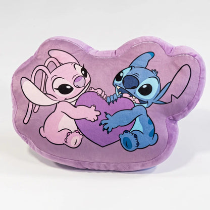 Disney Stitch und Angel 3D Velourskissen 35x25x5 cm Herzmotiv - WS-Trend.de