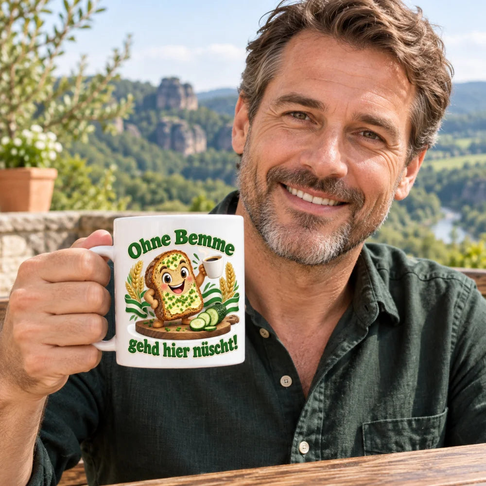 WS-Trend Bemme Kaffeetasse sächsischer Spruch Keramik 330 ml fürs Büro - WS-Trend.de