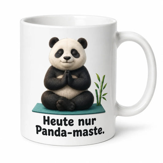 Yoga-Panda Kaffeetasse - Geschenkidee mit Spruch - beidseitig bedruckt - WS-Trend.de