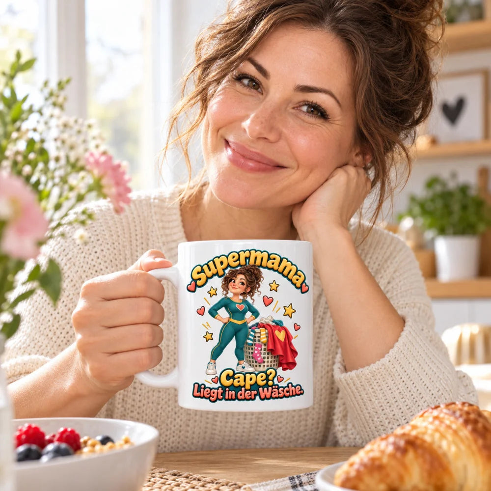 WS-Trend Supermama Kaffeetasse Keramik 330 ml Mama Geschenk mit Spruch - WS-Trend.de