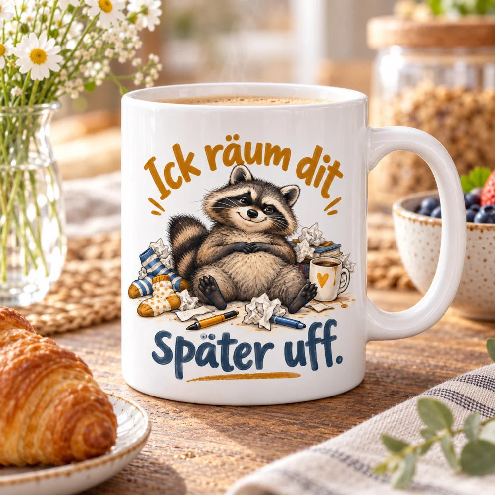 WS-Trend Berliner Waschbär Tasse lustiger Spruch Keramik 330 ml witzig - WS-Trend.de