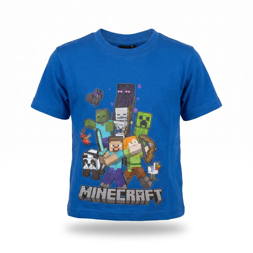 Minecraft Gamer Creeper Kinder T-Shirt Kurzarm Shirt Gr. 116-146 100% Baumwolle - WS-Trend.de