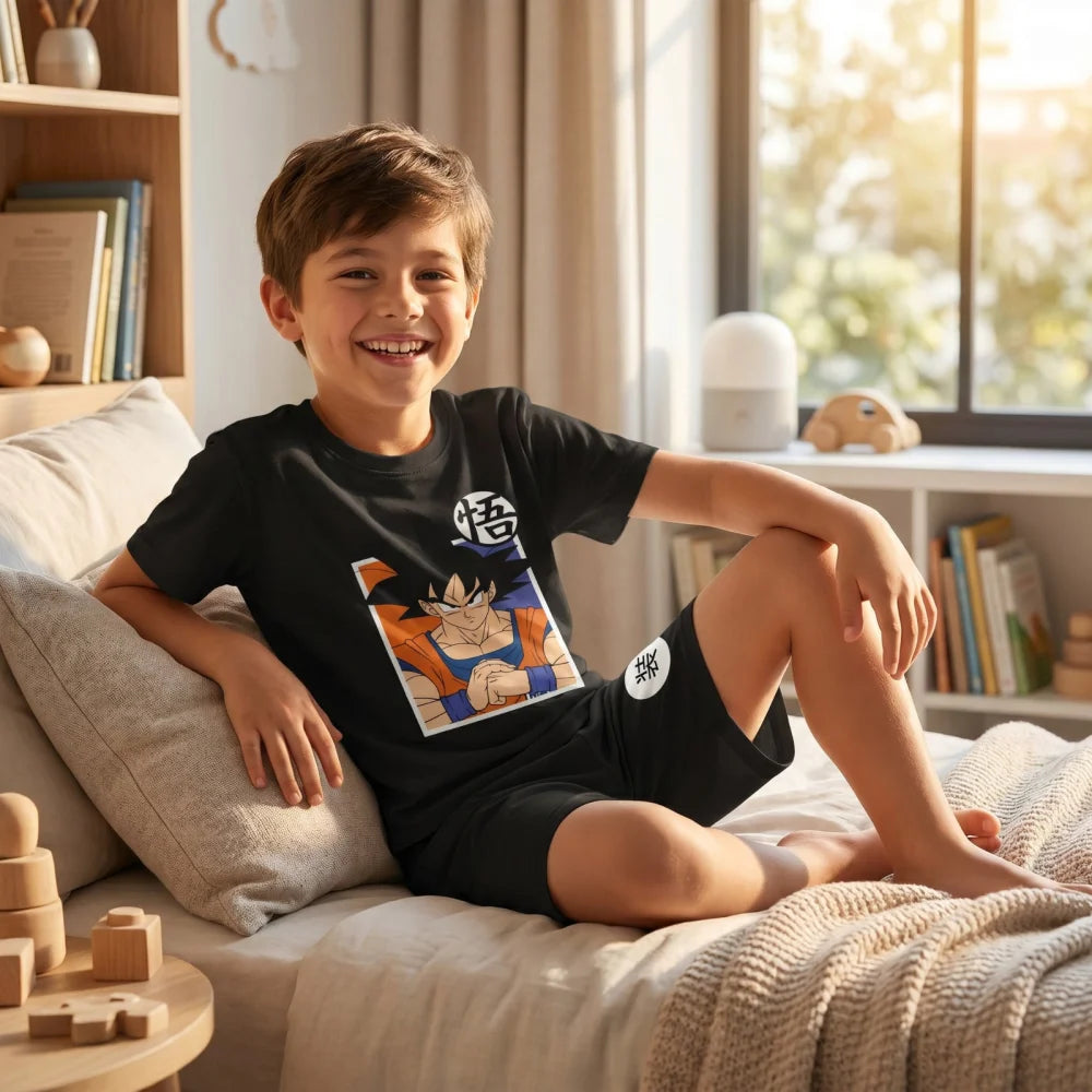 Anime Dragon Ball Goku Kinder Schlafanzug Pyjama Shirt Shorts Gr.116-152 - WS-Trend.de