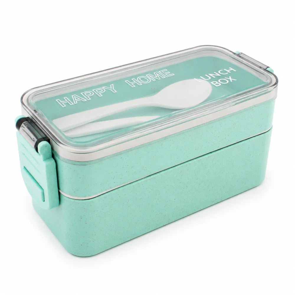 Lunchbox WS-Trend 3-teiliges Kinder-Lunch-Set – Brotdose 750 ml Doppel-Fächer Besteck - WS-Trend.de