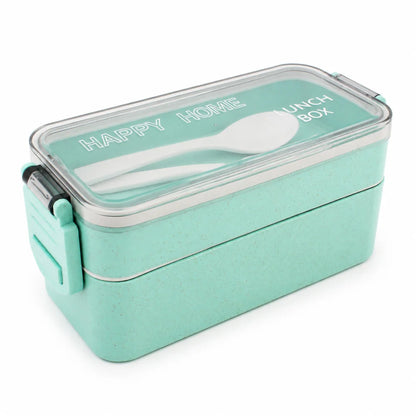 Lunchbox WS-Trend 3-teiliges Kinder-Lunch-Set – Brotdose 750 ml Doppel-Fächer Besteck - WS-Trend.de