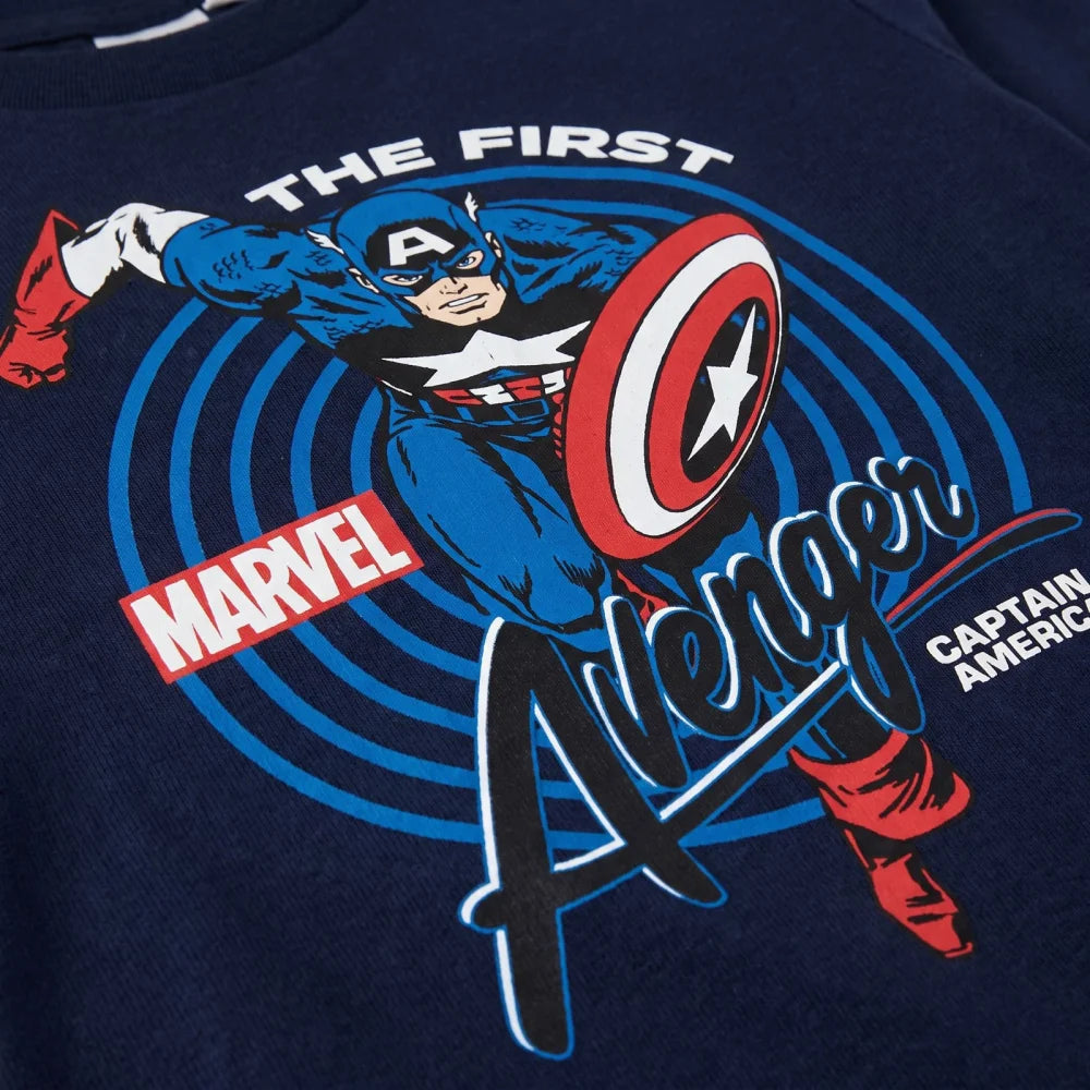 Langarmshirt MARVEL Avengers Captain America Kinder Shirt - WS-Trend.de