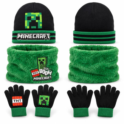 Minecraft Creeper Winterset: Mütze Snood und Handschuhe Größe 54 - WS-Trend.de