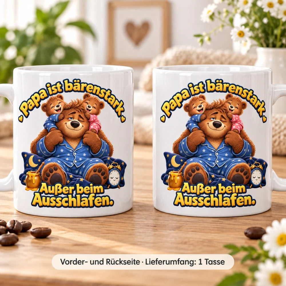 WS-Trend Bärenpapa Tasse Keramik 330 ml Geschenk für Papa zum Vatertag - WS-Trend.de