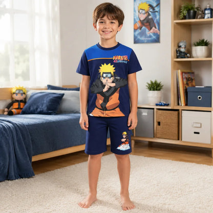 Anime Naruto Shippuden Sommerset Shorts plus T-Shirt Gr. 104 bis 140 Baumwolle - WS-Trend.de