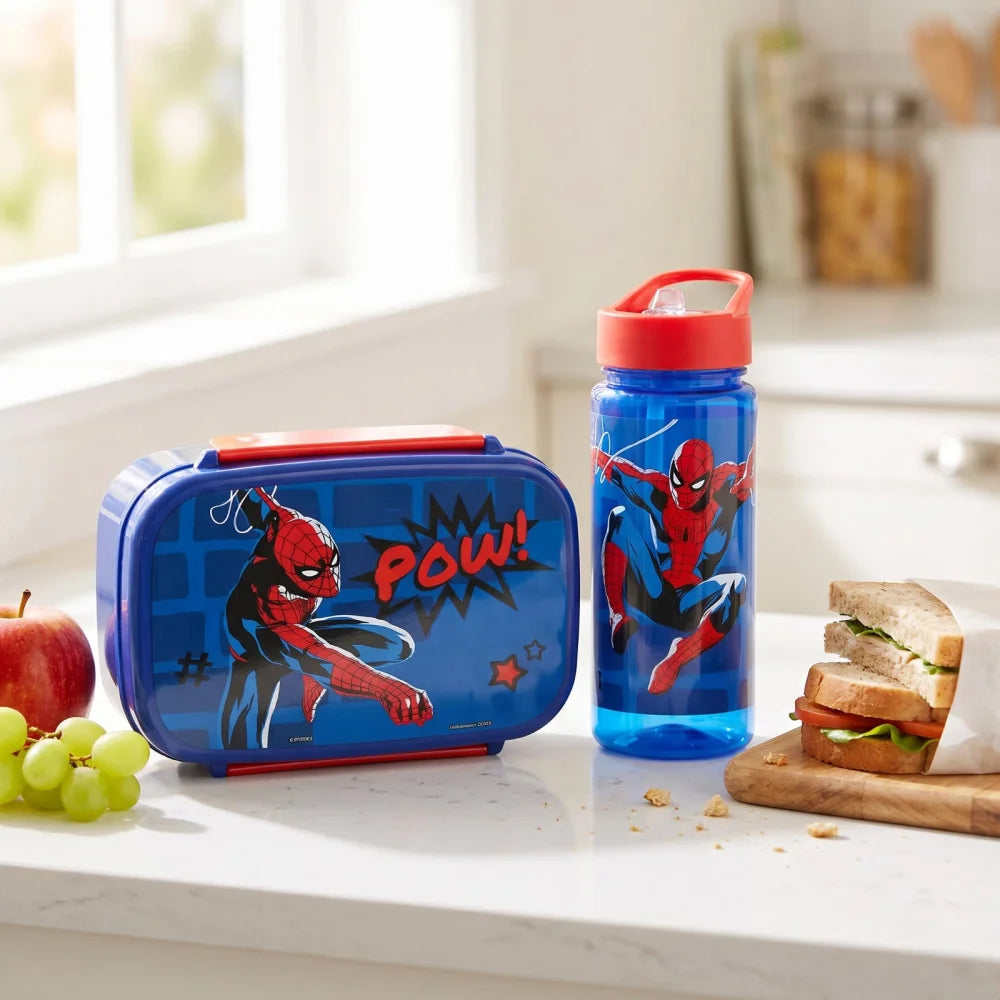 Marvel Spiderman Kinder 2 teiliges Set Brotdose Trinkflasche 500 ml - WS-Trend.de