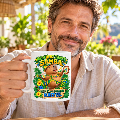 Brasilien Tasse Keramik 330 ml Spruch Geschenk Kaffee Urlaub Tiermotiv